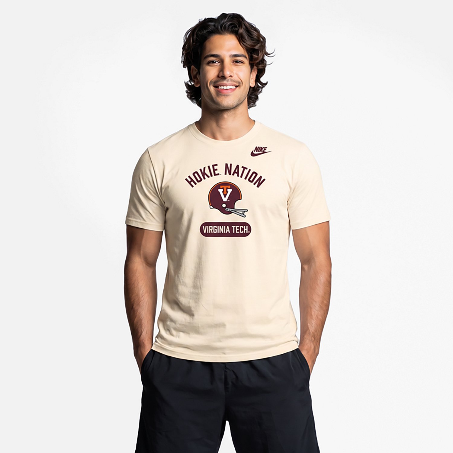 Nike Men's Virginia Tech Mantra Arch Over Helmet Core Short Sleeve T-shirt