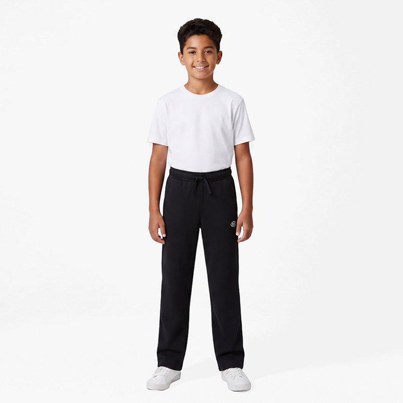 Under Armour Boys' 8-20 Rival Fleece Open-Hem Cotton-Blend Pants - Black