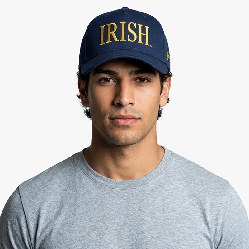 Under Armour Adult Notre Dame Fighting Irish Navy Blitzing A-Frame Adjustable Hat, Men's, Blue