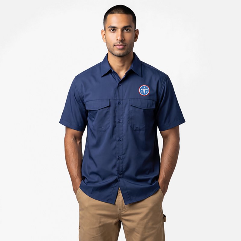 Antigua Men's Tennessee Titans Game Day Fishing Shirt