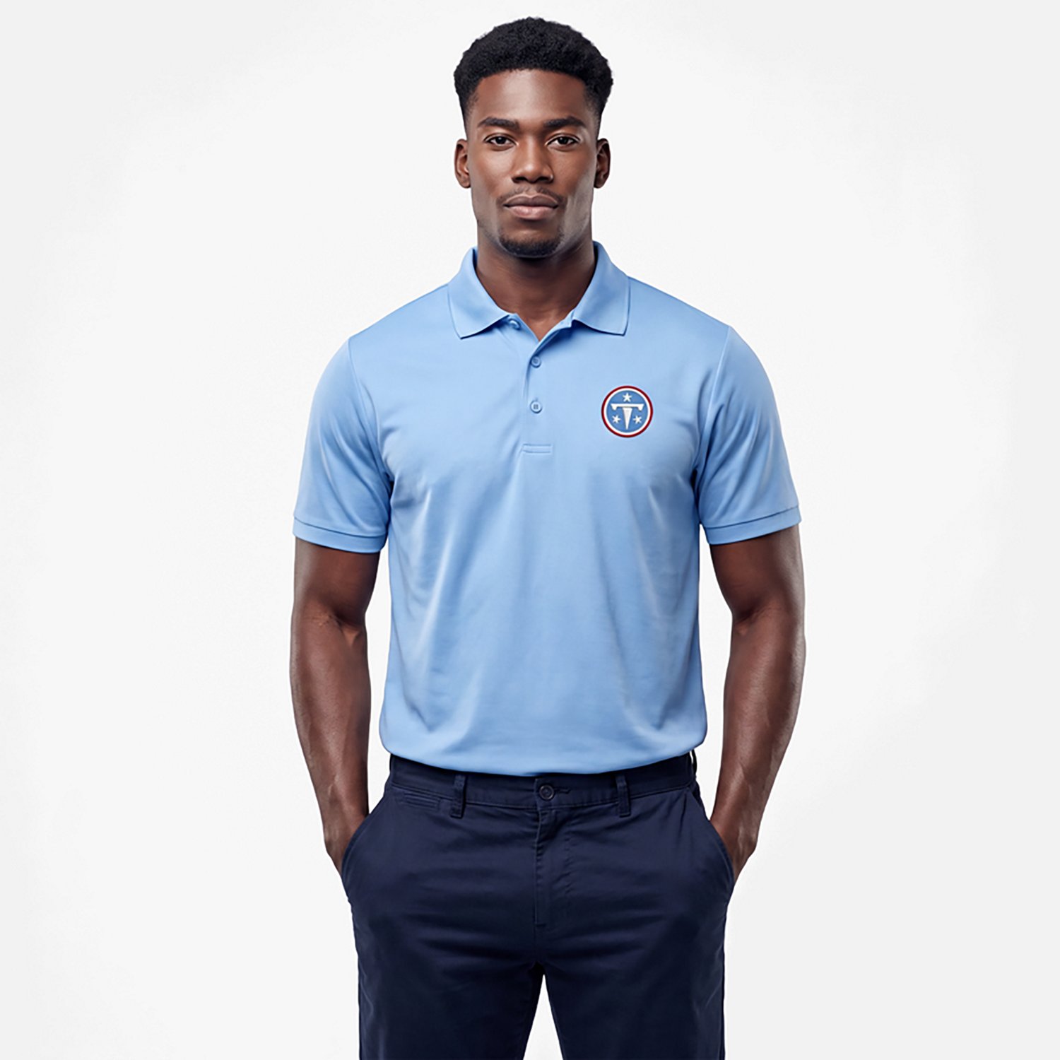 Antigua Men's Tennessee Titans Legacy Pique Short Sleeve Polo Shirt