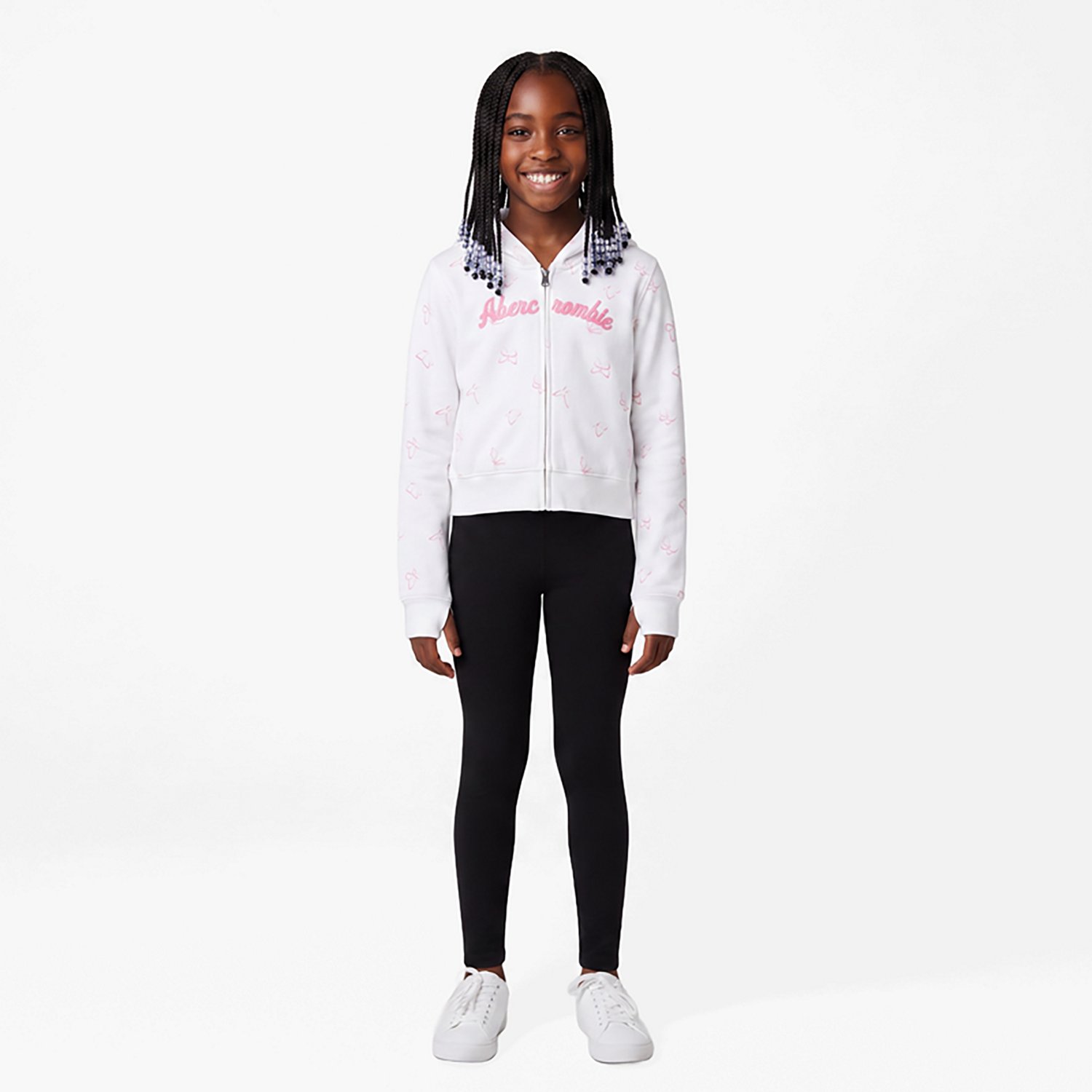 Abercrombie & Fitch Girls' Full‑Zip Printed Hoodie