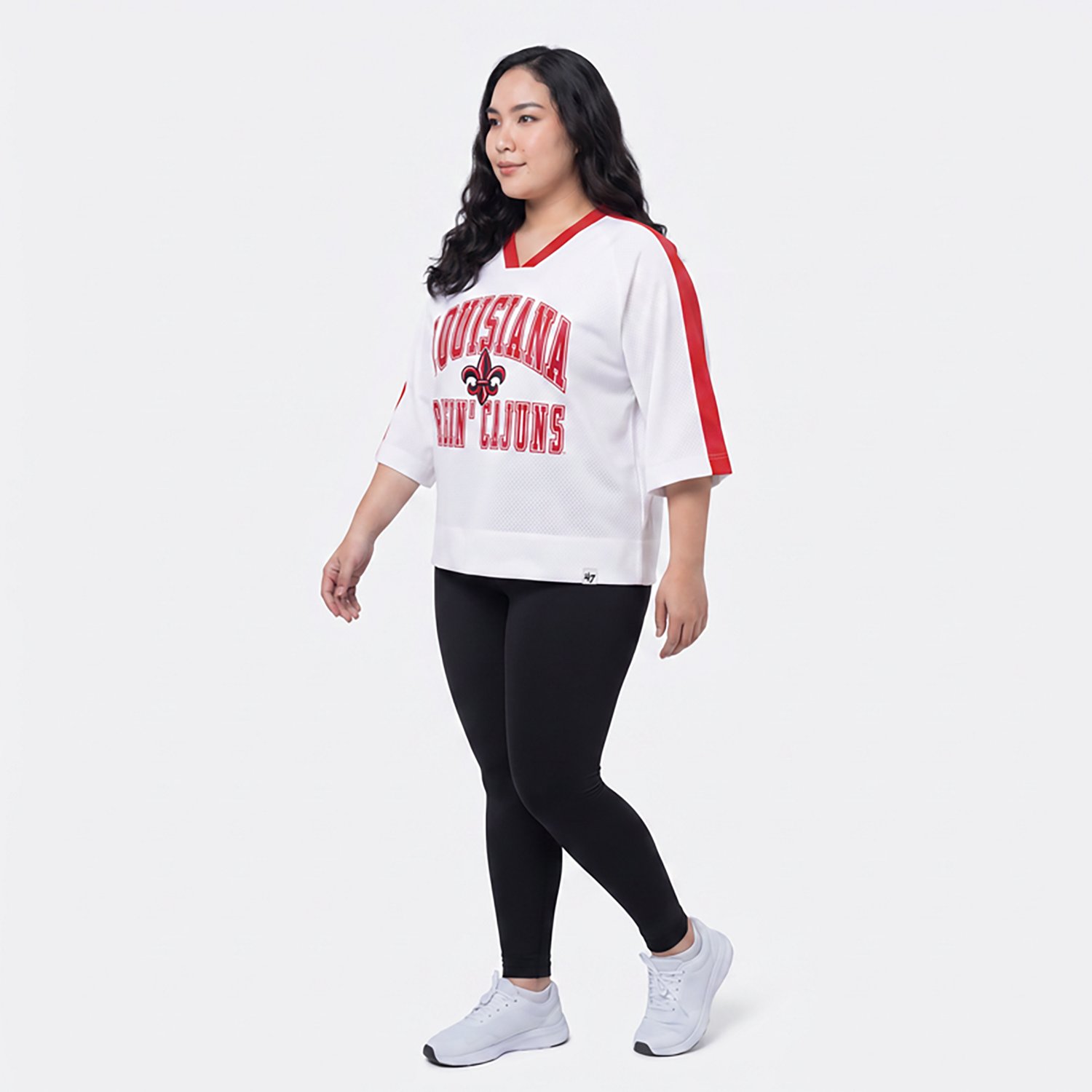'47 Women's Louisiana Lafayette Big Overarch Drop Needle Raglan Short Sleeve T-shirt