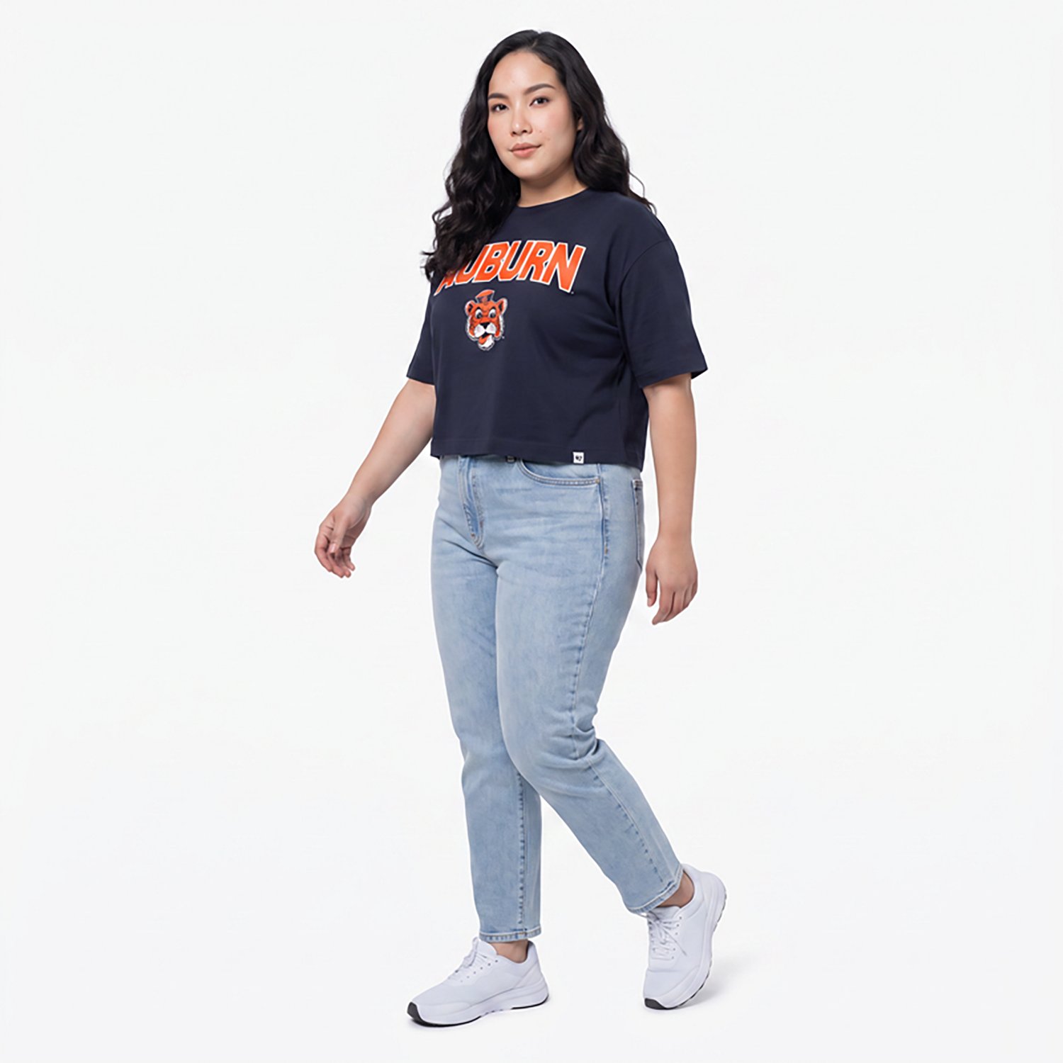 '47 Women's Auburn First Rank II Foundation Crop Short Sleeve T-shirt