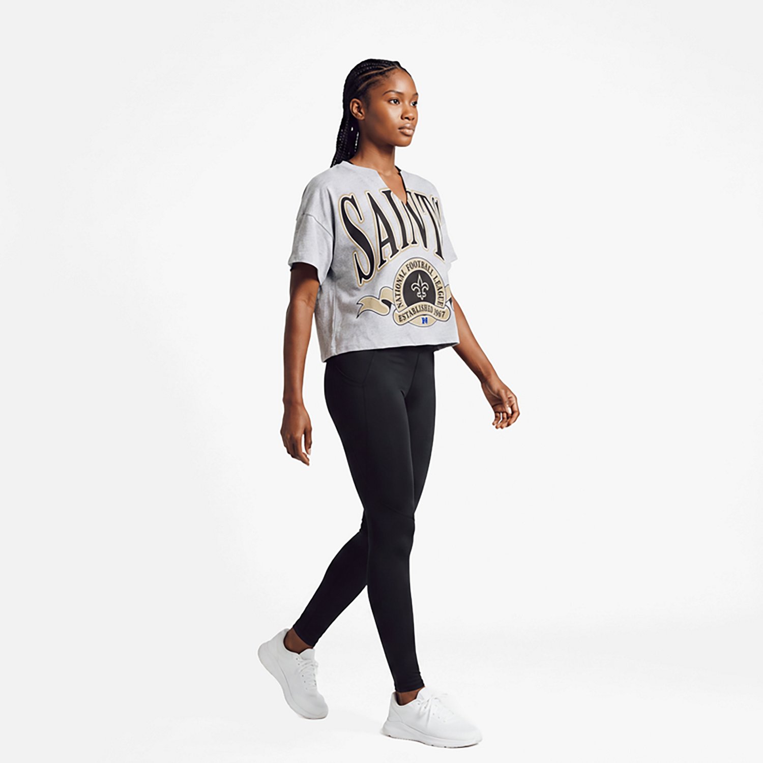 '47 Women's Saints Banners Out Oversized Notch Neck Short Sleeve T-shirt