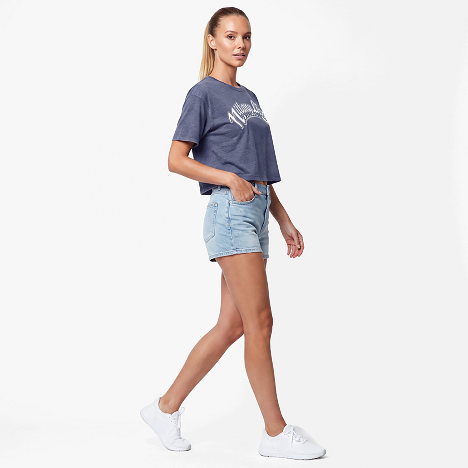 Pressbox Women's Penn State Mikaela Vintage Crop Short Sleeve T-shirt