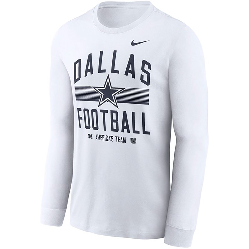 Men's Nike White Dallas Cowboys Always Prepared Essential Cotton Long Sleeve T-Shirt