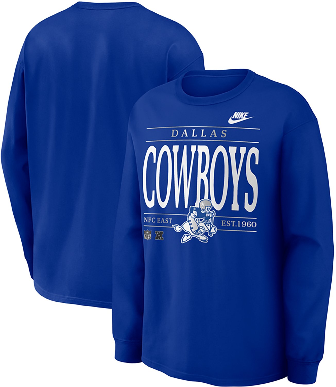 Nike Men's Dallas Cowboys Rewind Max 90 Long Sleeve T-Shirt | Academy