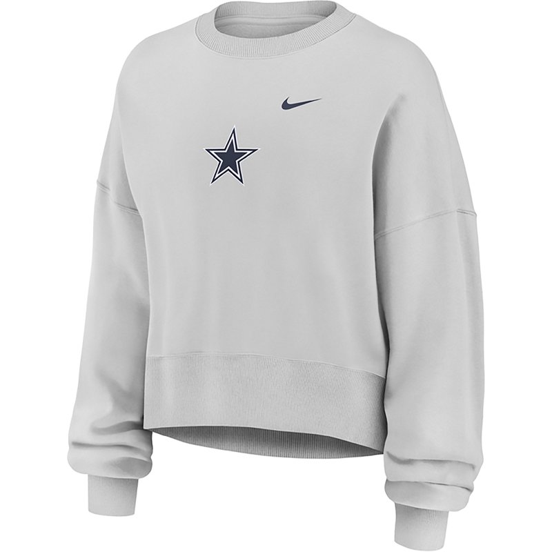 Nike Women's Gray Dallas Cowboys Oversized Primetime Phoenix Fleece Sweatshirt - Gray