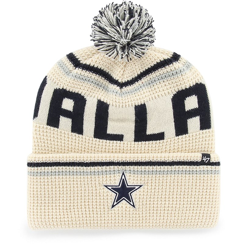 Men's '47  Natural Dallas Cowboys Cuffed Knit Hat with Pom