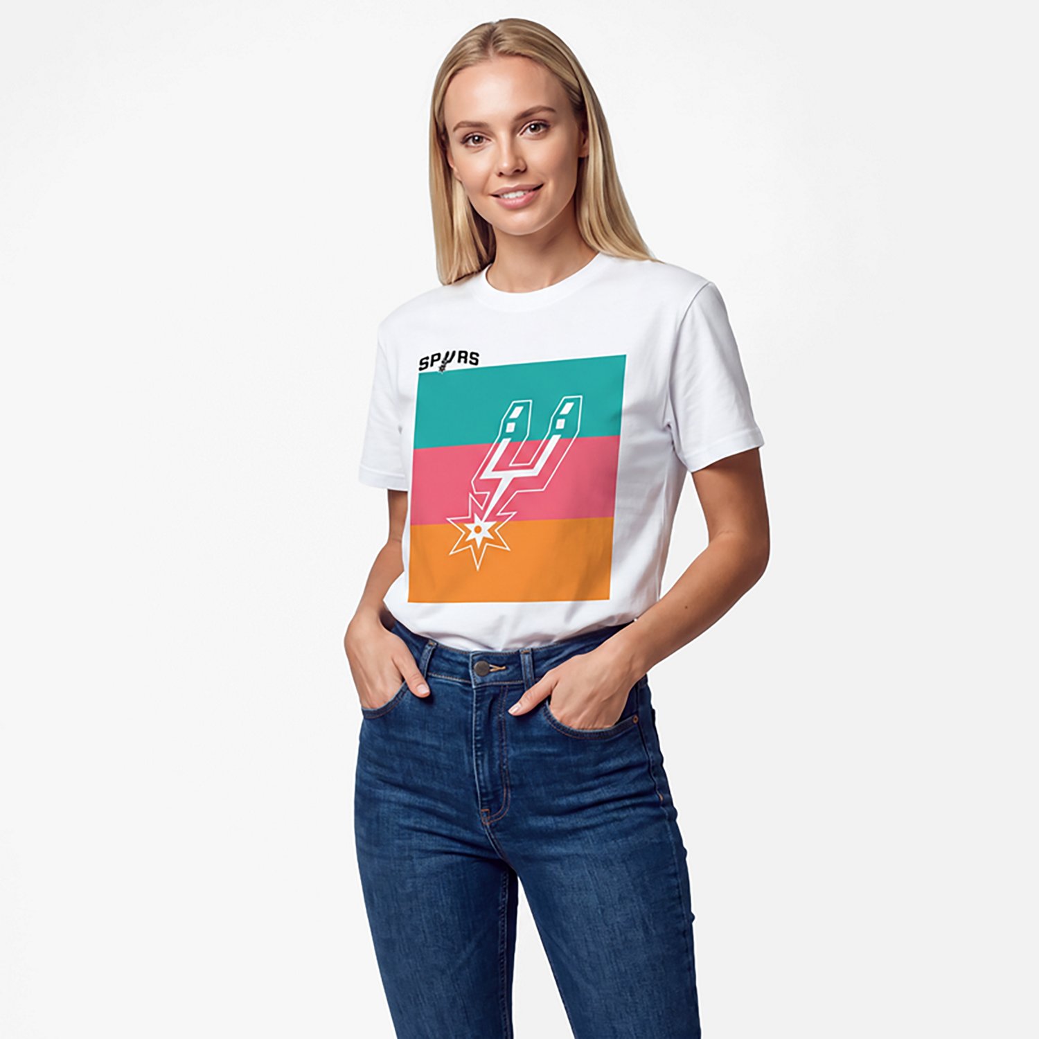 Stadium Essentials Women's Spurs Faded Pop Urban Short Sleeve Tee