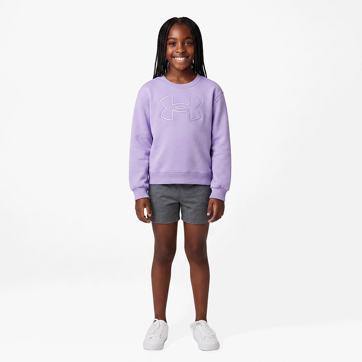 Under Armour Girls' 4-6X Rival Emboss Crewneck Sweatshirt
