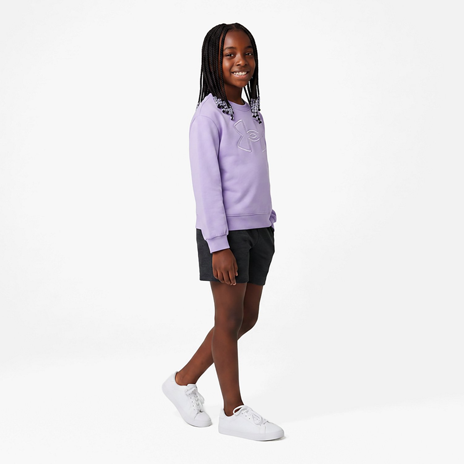 Under Armour Girls' 4-6X Rival Emboss Crewneck Sweatshirt - view number 3
