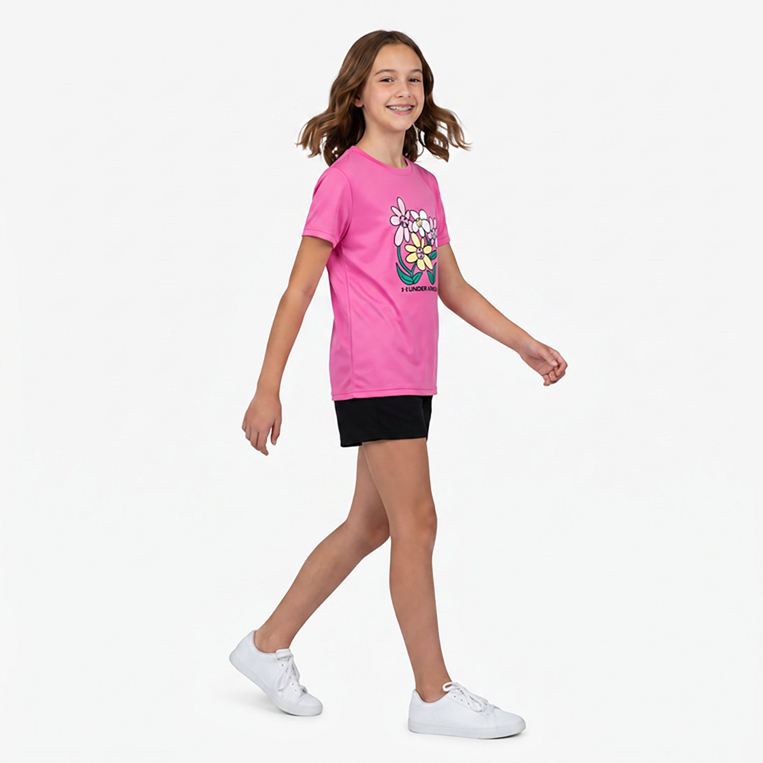 Under Armour Girls' Tech Floral Sports Graphic T-shirt - view number 3