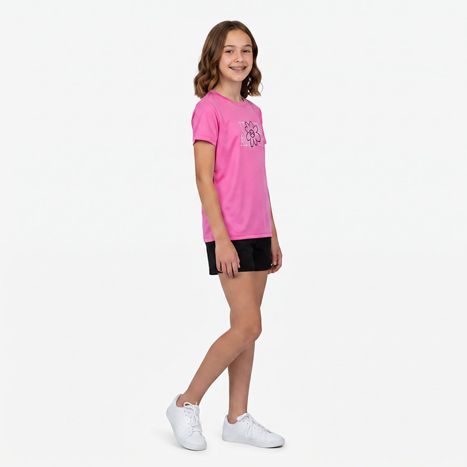 Under Armour Girls' Tech Flower Graphic T-shirt - view number 3
