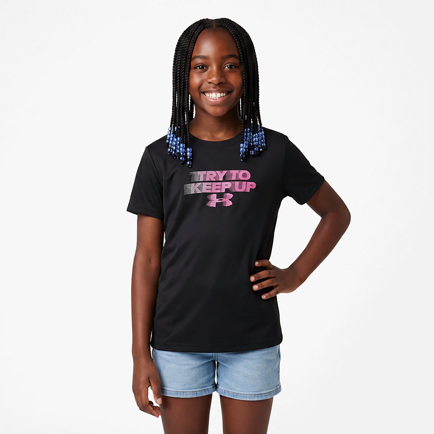Under Armour Girls' Tech Keep Up Graphic T-shirt - view number 2
