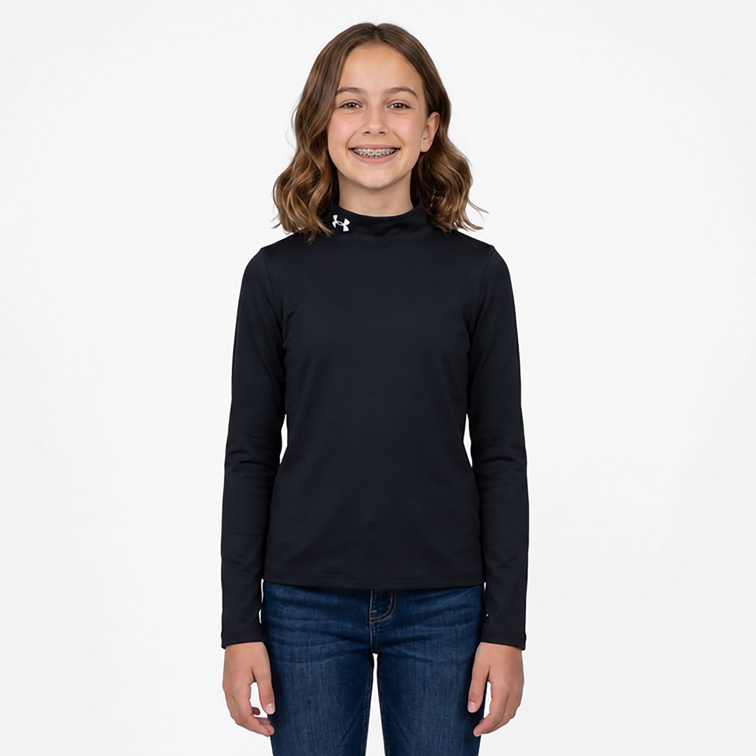 Under Armour Girls' ColdGear Mock Top - view number 2