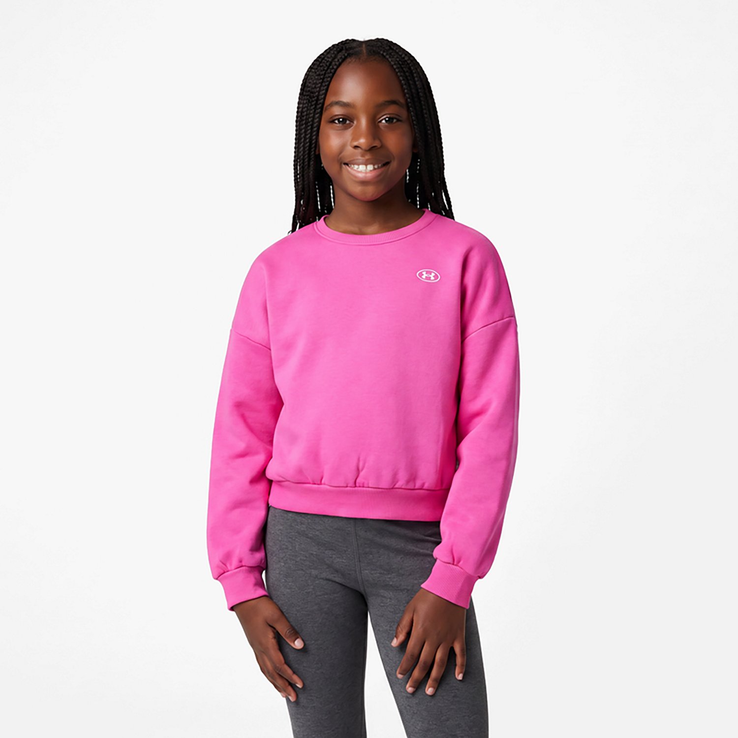 Under Armour Girls' Rival Fleece Crew Top - view number 2