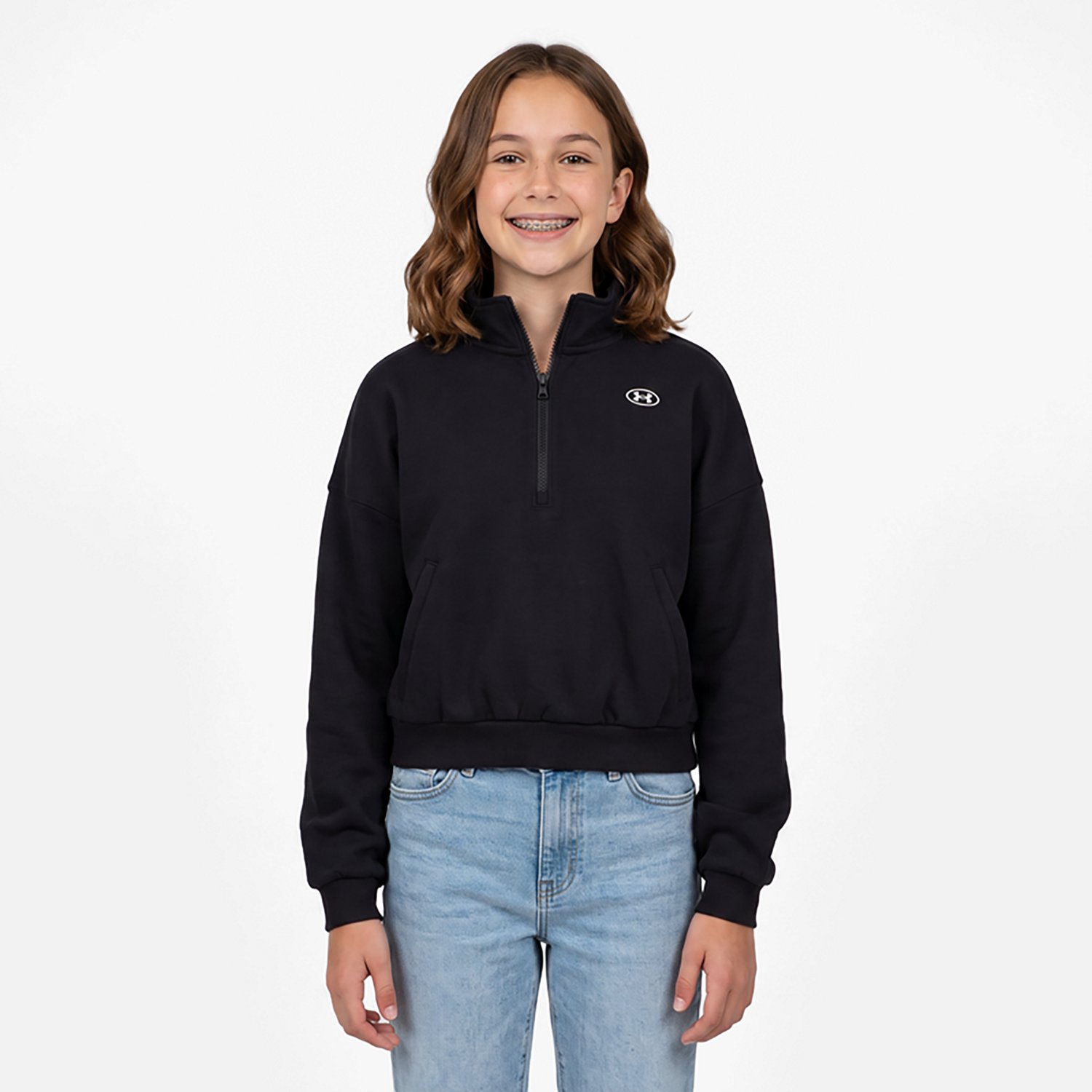 Under Armour Girls' Rival Fleece 1/2-Zip Top - view number 2
