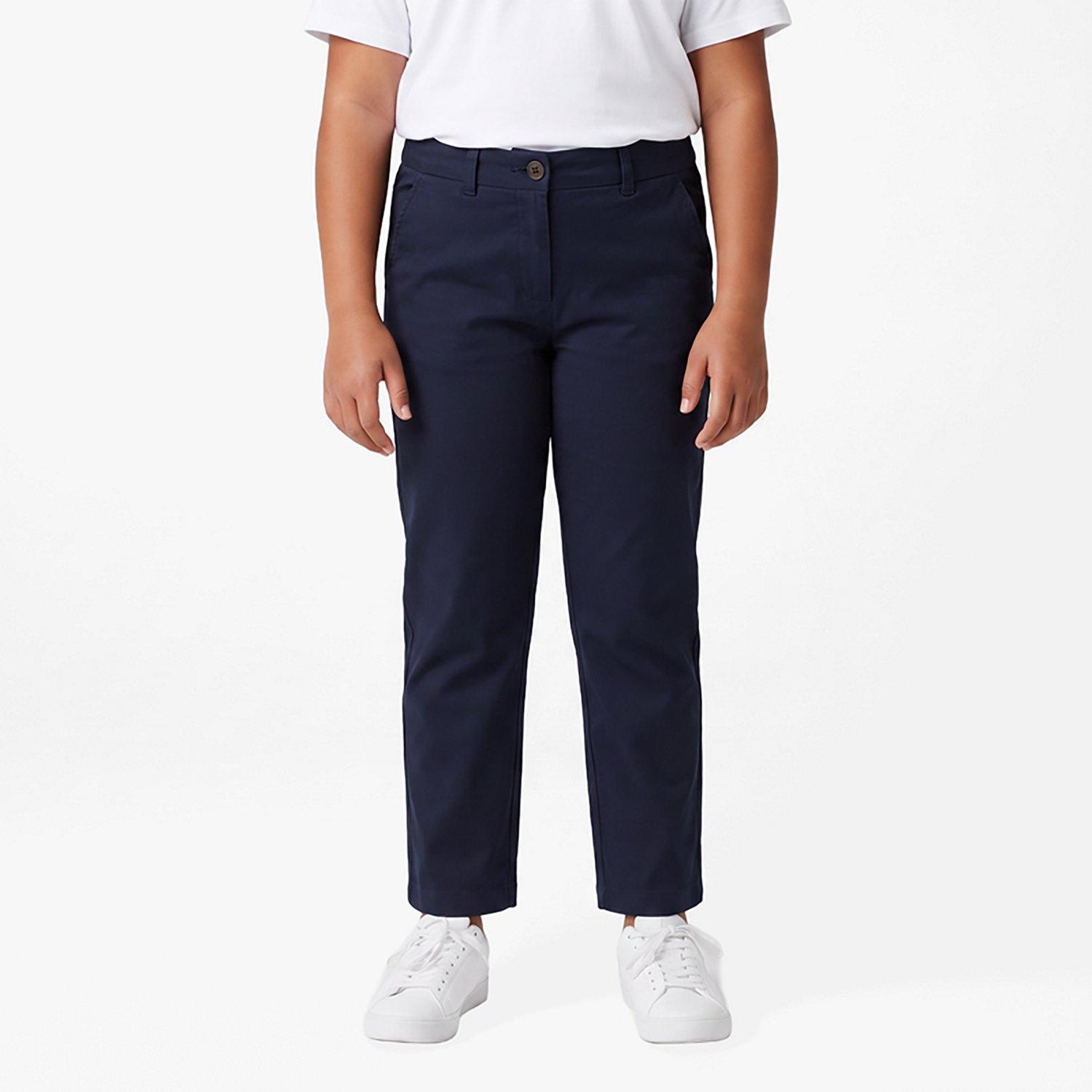 Nautica Uniform Girls' Wide Leg Pull-On Pant with Hybrid Waistband
