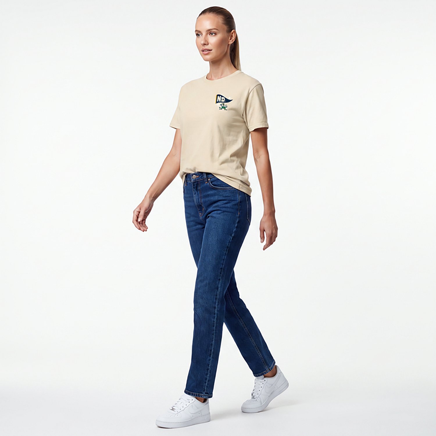Image One Women's Notre Dame Fighting Irish Football Sketch Script Comfort Colors T-Shirt