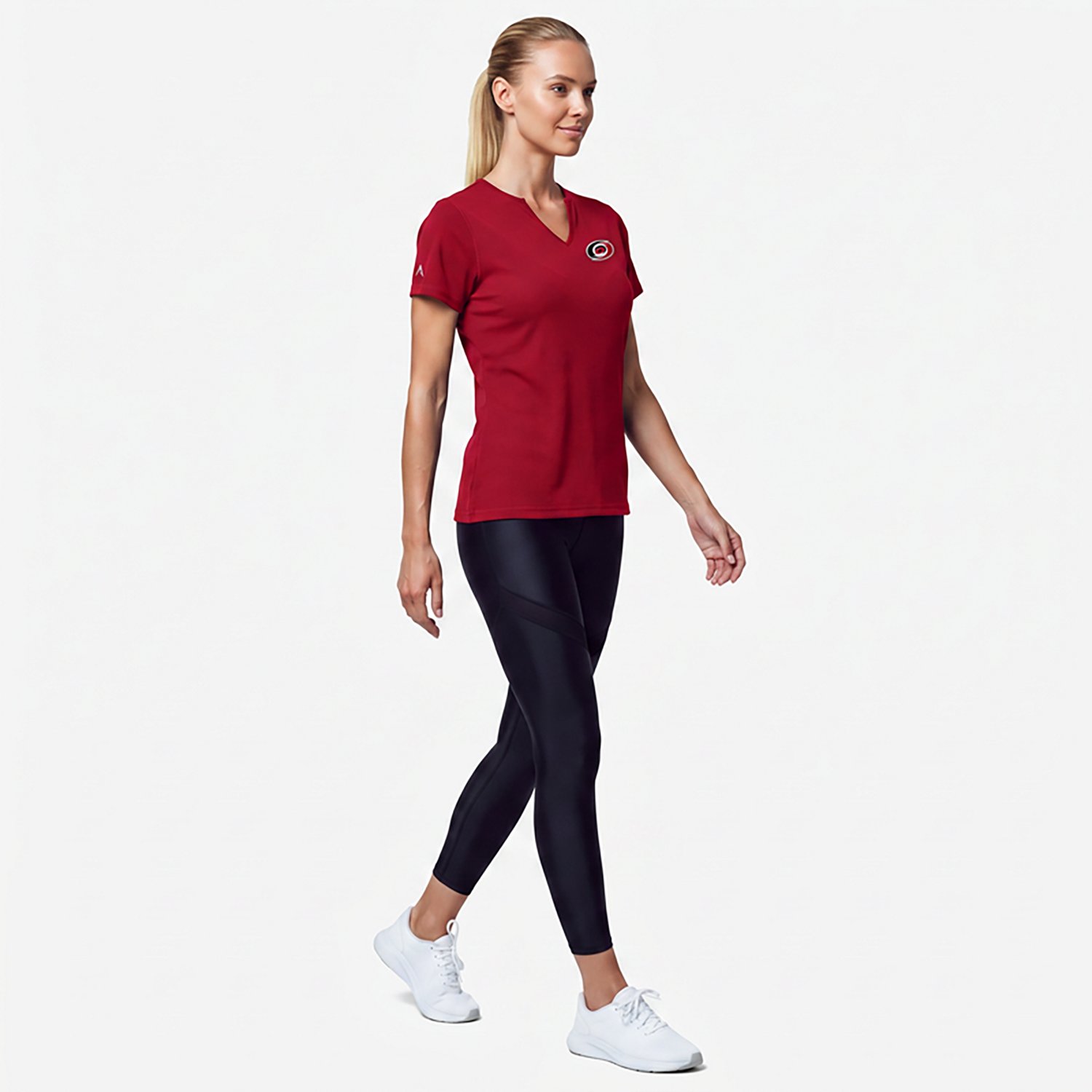 Antigua Carolina Hurricanes Traveler Rib V-Neck T-Shirt