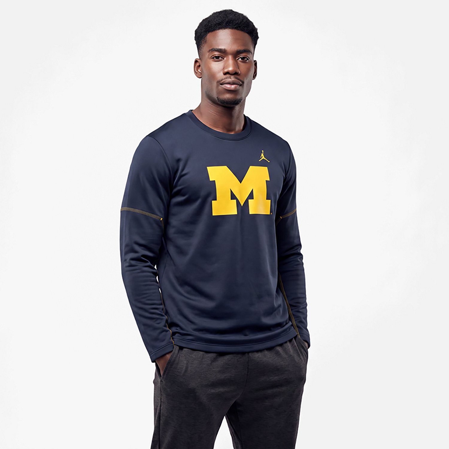 Jordan Brand Michigan Wolverines 2026 Sideline Coaches Therma-FIT Long Sleeve Top