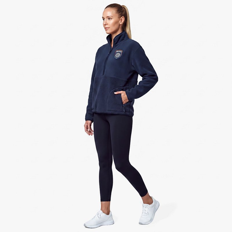 Antigua Women's Navy San Diego Fc Figure Half-Zip Sweatshirt - Navy