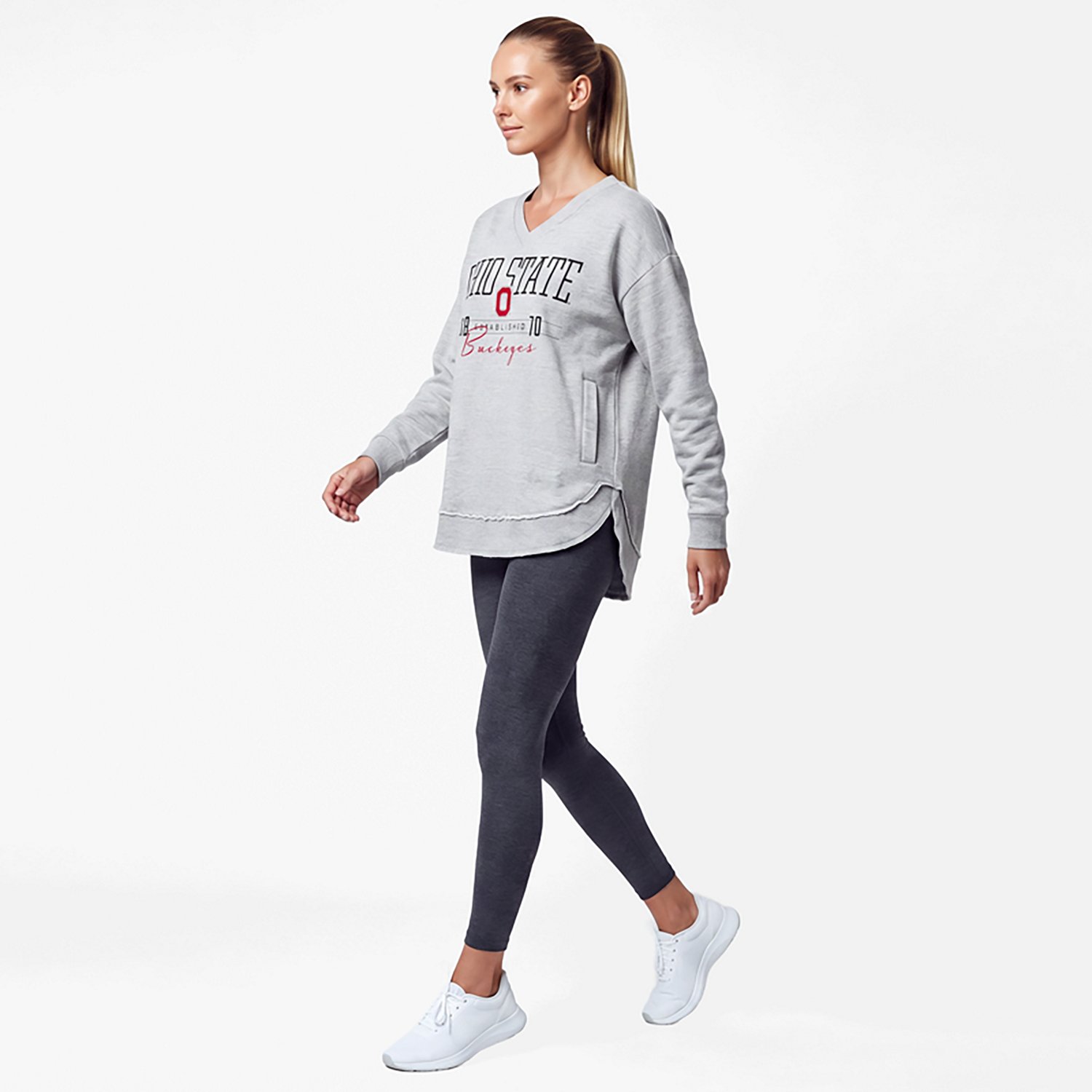 Pressbox Ohio State Buckeyes Marcus East Hall Poncho V-Neck Sweatshirt