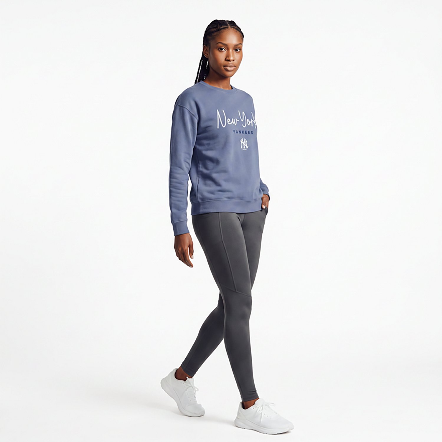 Soft as a Grape New York Yankees Pigment Dye Crewneck Sweatshirt