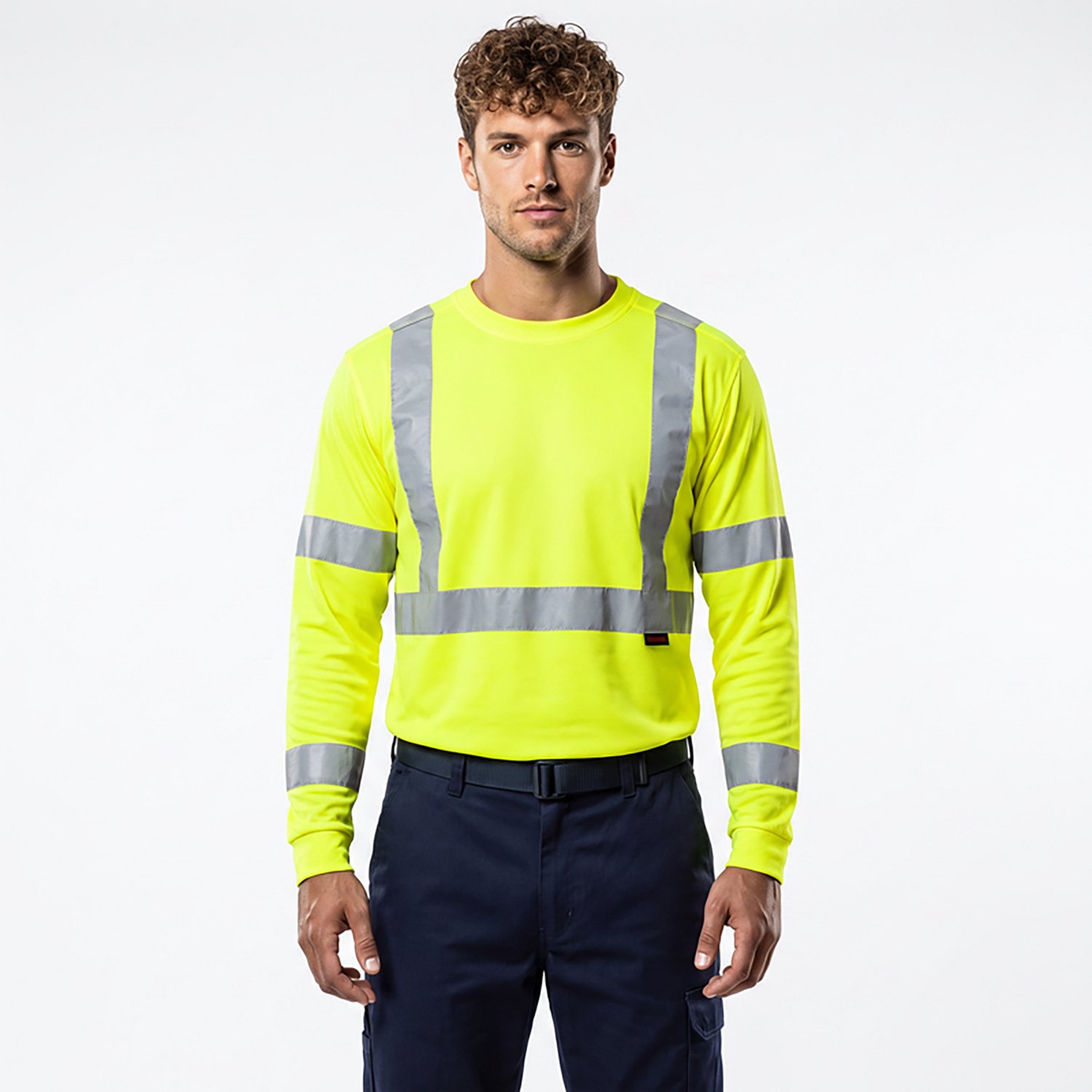 Wolverine Men's Hi-Vis Packaged Caution Long Sleeve T-shirt