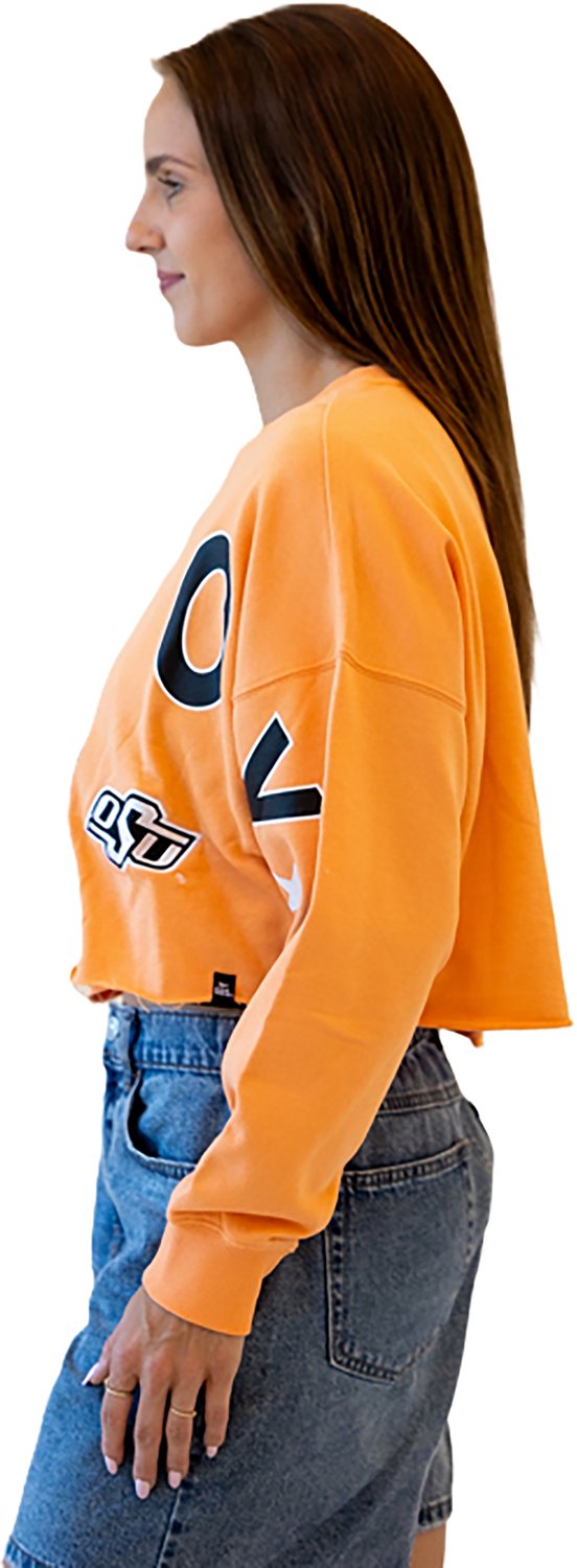 Gameday Social Women's Oklahoma State Cowboys Patched Up Cropped Crew Sweatshirt - view number 3