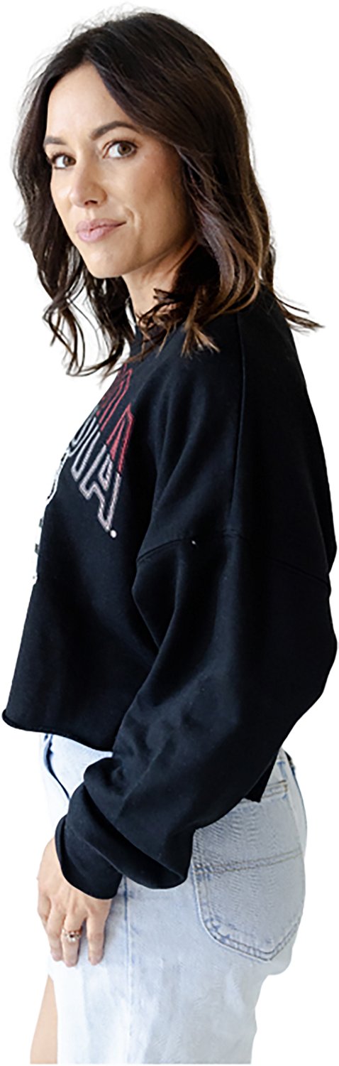 Gameday Social Women's University of Georgia Starlite Sequin Cropped Long Sleeve Crew - view number 2