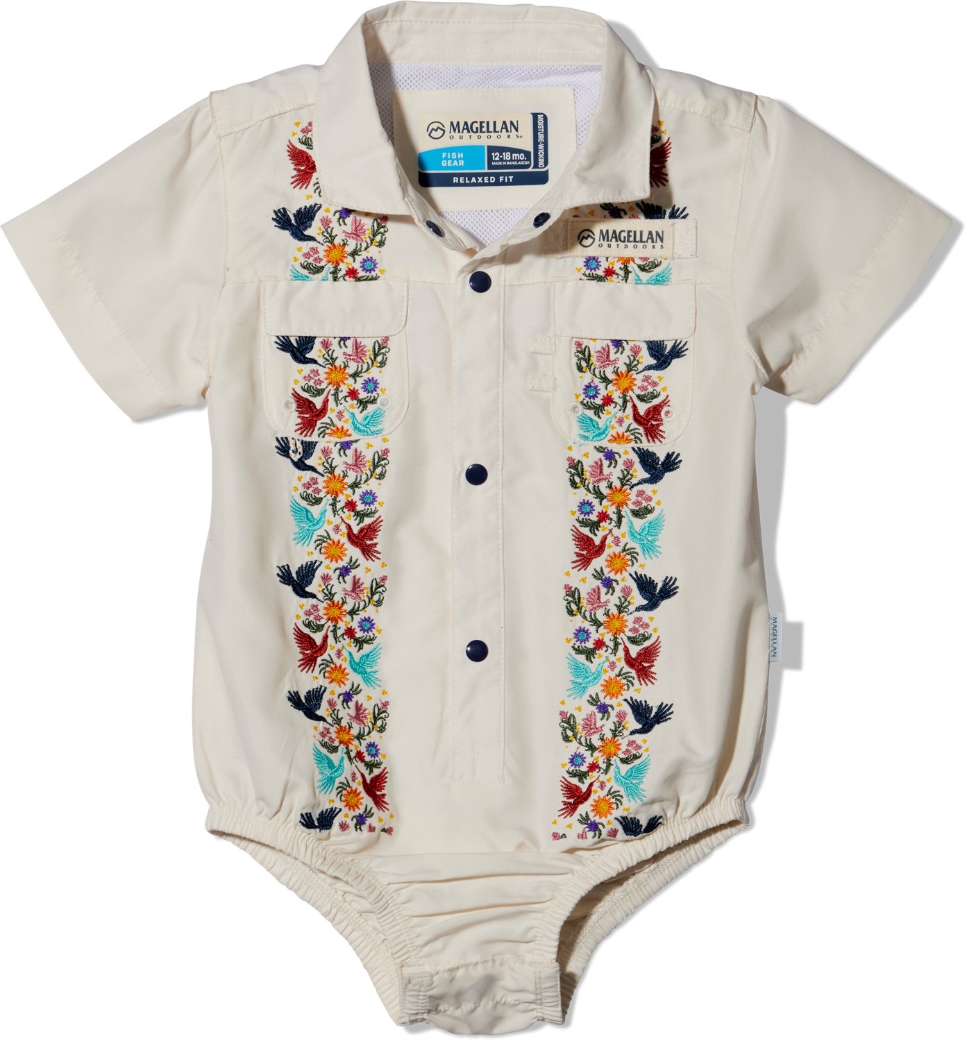 Magellan Outdoors Infant Boys' Hispanic Heritage Alebrije Short Sleeve Guarabera Onesie
