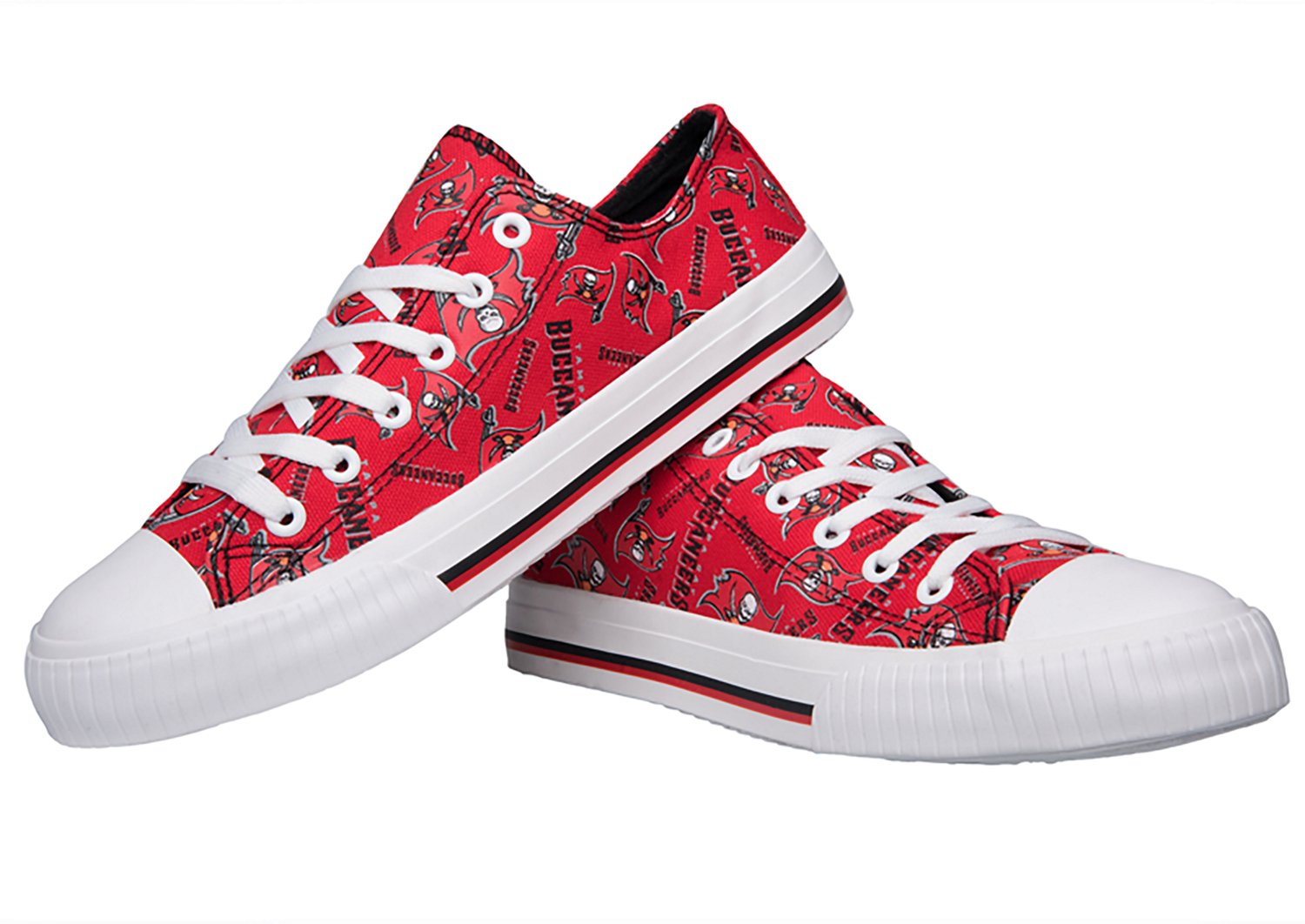 FOCO Women's Tampa Bay Buccaneers Low Top Repeat Print Canvas Shoes - view number 2