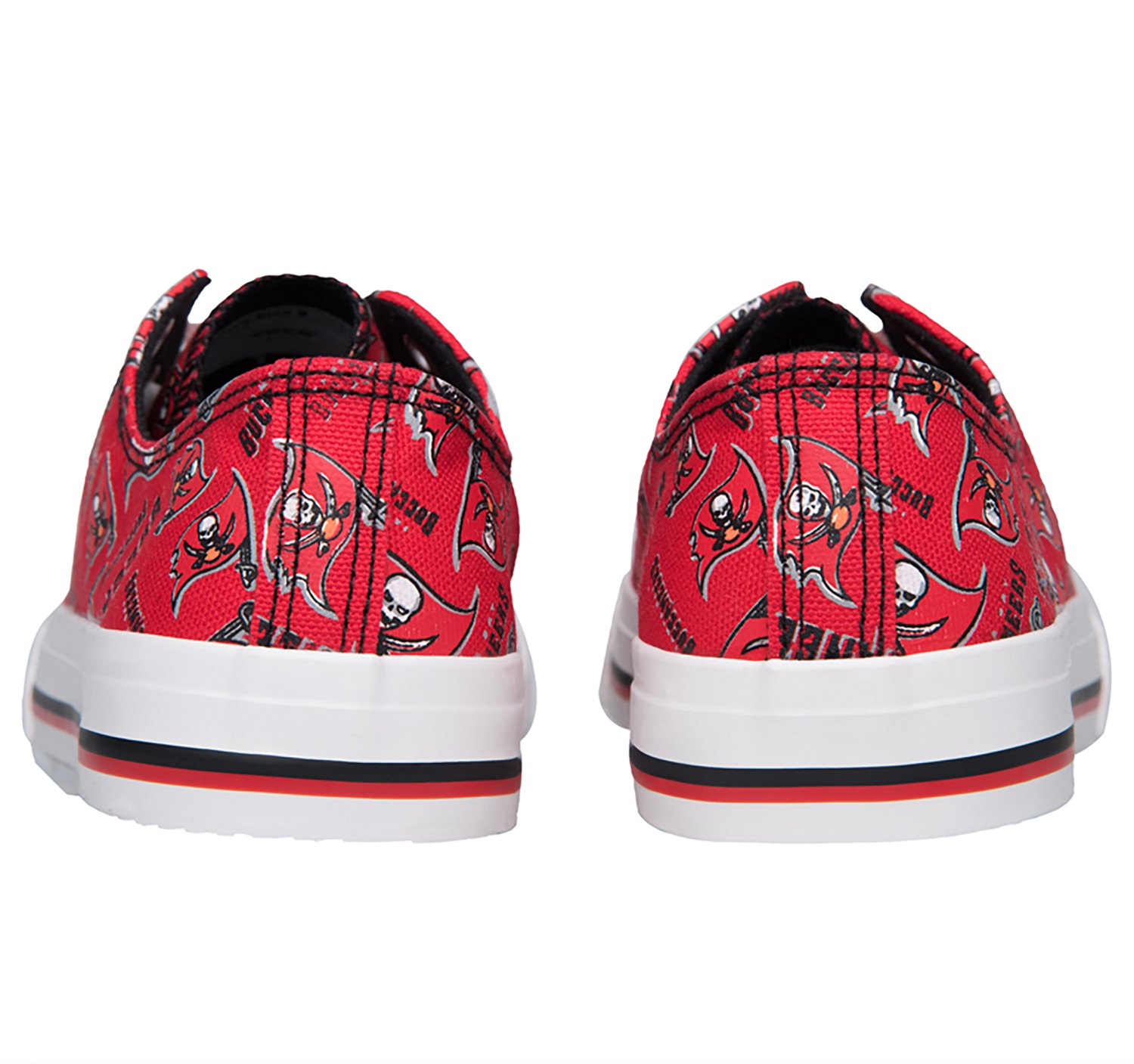 FOCO Women's Tampa Bay Buccaneers Low Top Repeat Print Canvas Shoes - view number 4