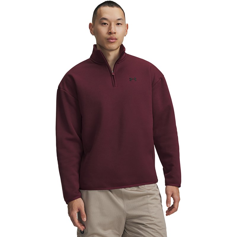 Under Armour Armour Fleece Twist Quarter-Zip Pullover - Vintage Maroon