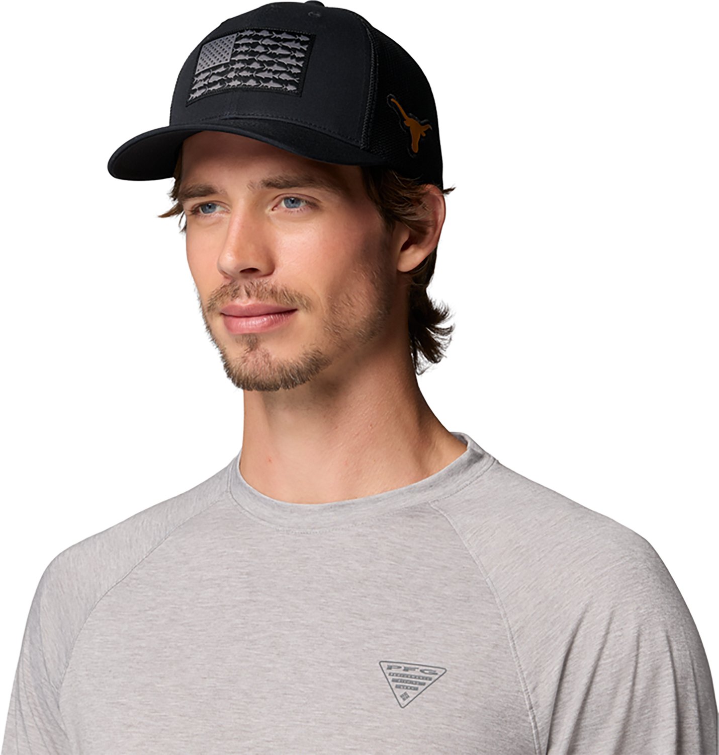 Columbia Sportswear Men's University of Texas Mesh Fish Flag Ball Cap - view number 3