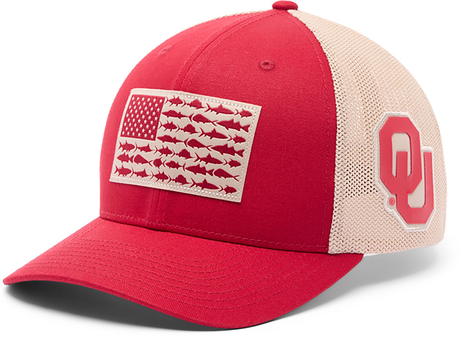 Columbia Sportswear Men's University of Oklahoma USA Flag PFG Fish Flag Ball Cap - view number 5