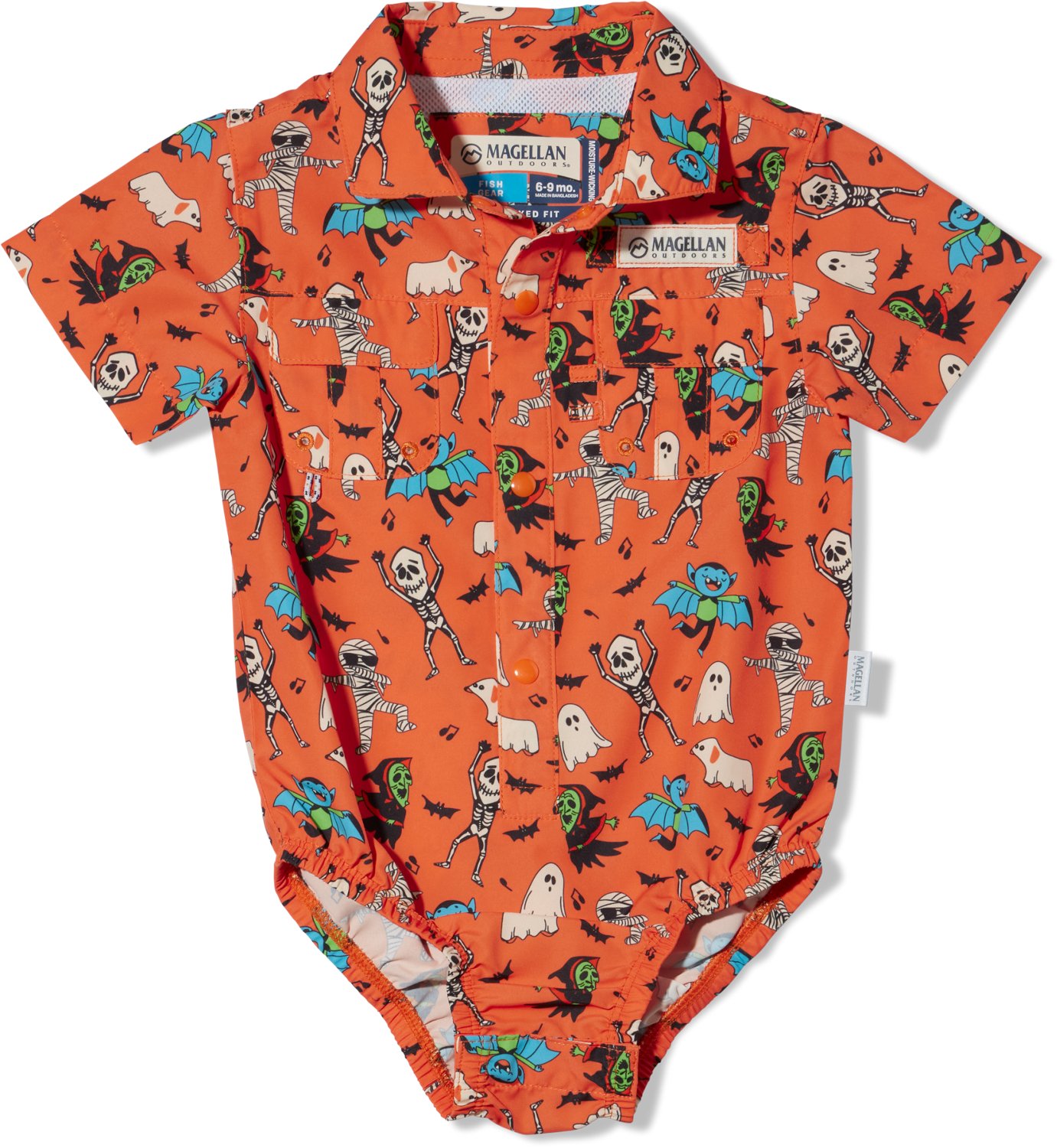 Magellan Outdoors Boys' Laguna Madre Halloween Trick or Treat Short Sleeve Onesie