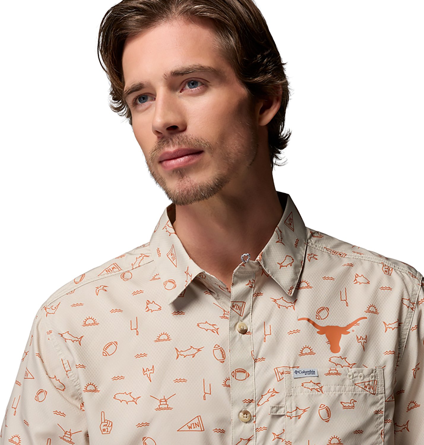 Columbia Sportswear Men's University of Texas CLG PFG Super Slack Tide Button Up Shirt - view number 4