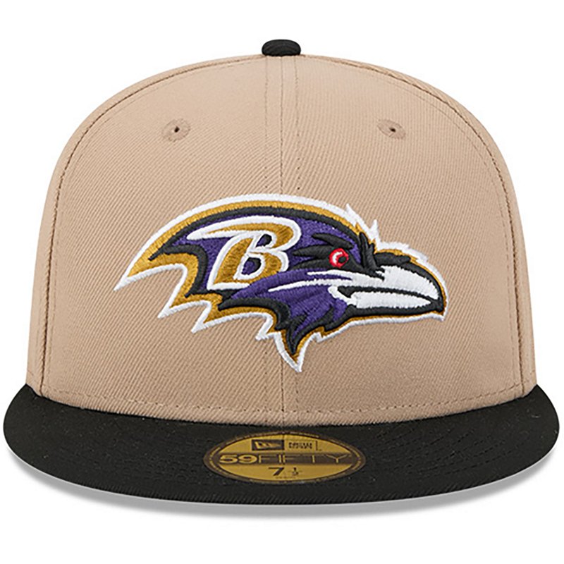 Men's New Era Tan Baltimore Ravens   Logo Main 59FIFTY Fitted Hat