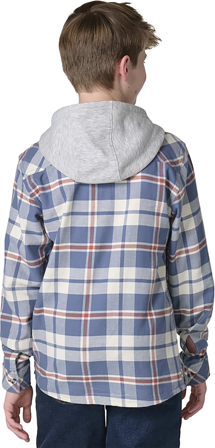 Carhartt Boys' Flannel Button-Front Long Sleeve Hooded Shirt - view number 2