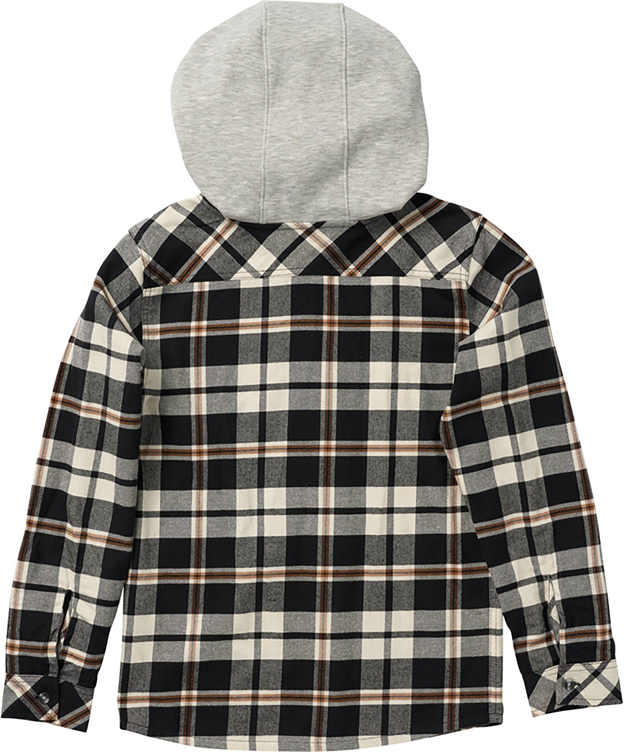 Carhartt Boys' Flannel Button-Front Long Sleeve Hooded Shirt - view number 8