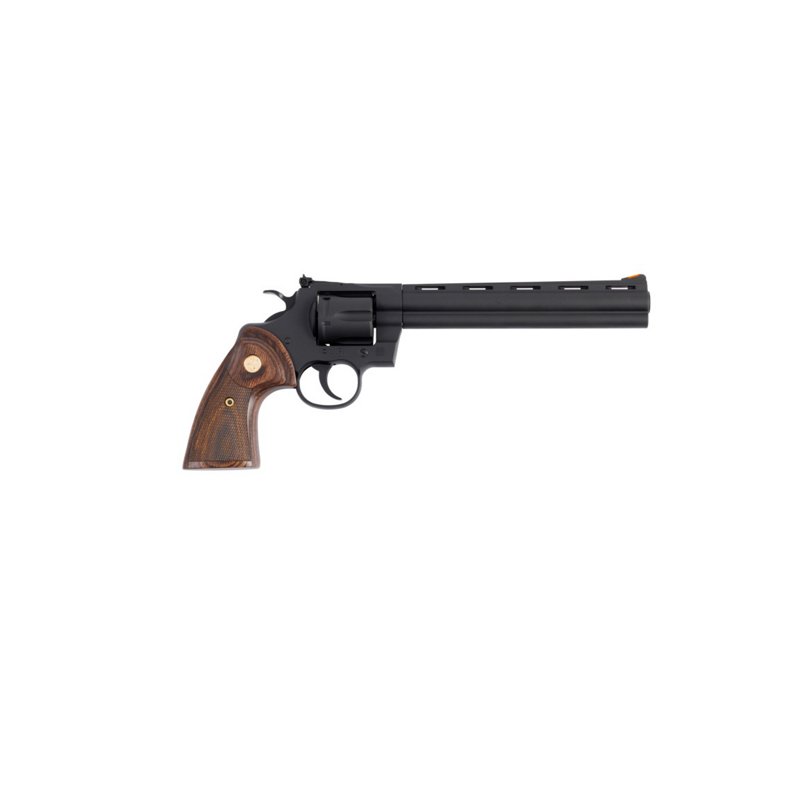 Colt Python Matte Blued .357 Magnum 8" Bbl Molded Red Ramp Sight Wood Grip Matte Blued Revolver PYTHON-BM8WTS