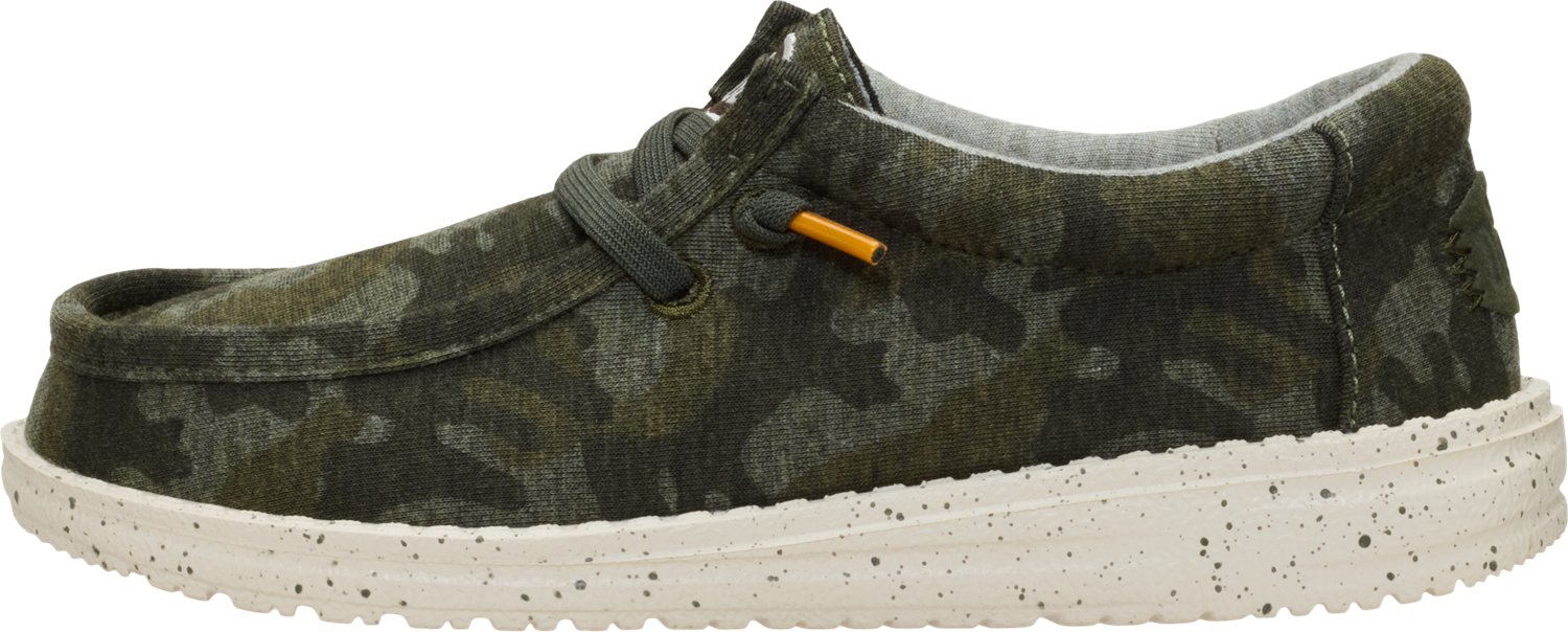 HEYDUDE Kids' Wally Stretch Jersey Camo Shoes - view number 2