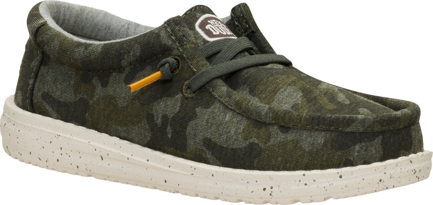 HEYDUDE Kids' Wally Stretch Jersey Camo Shoes - view number 3