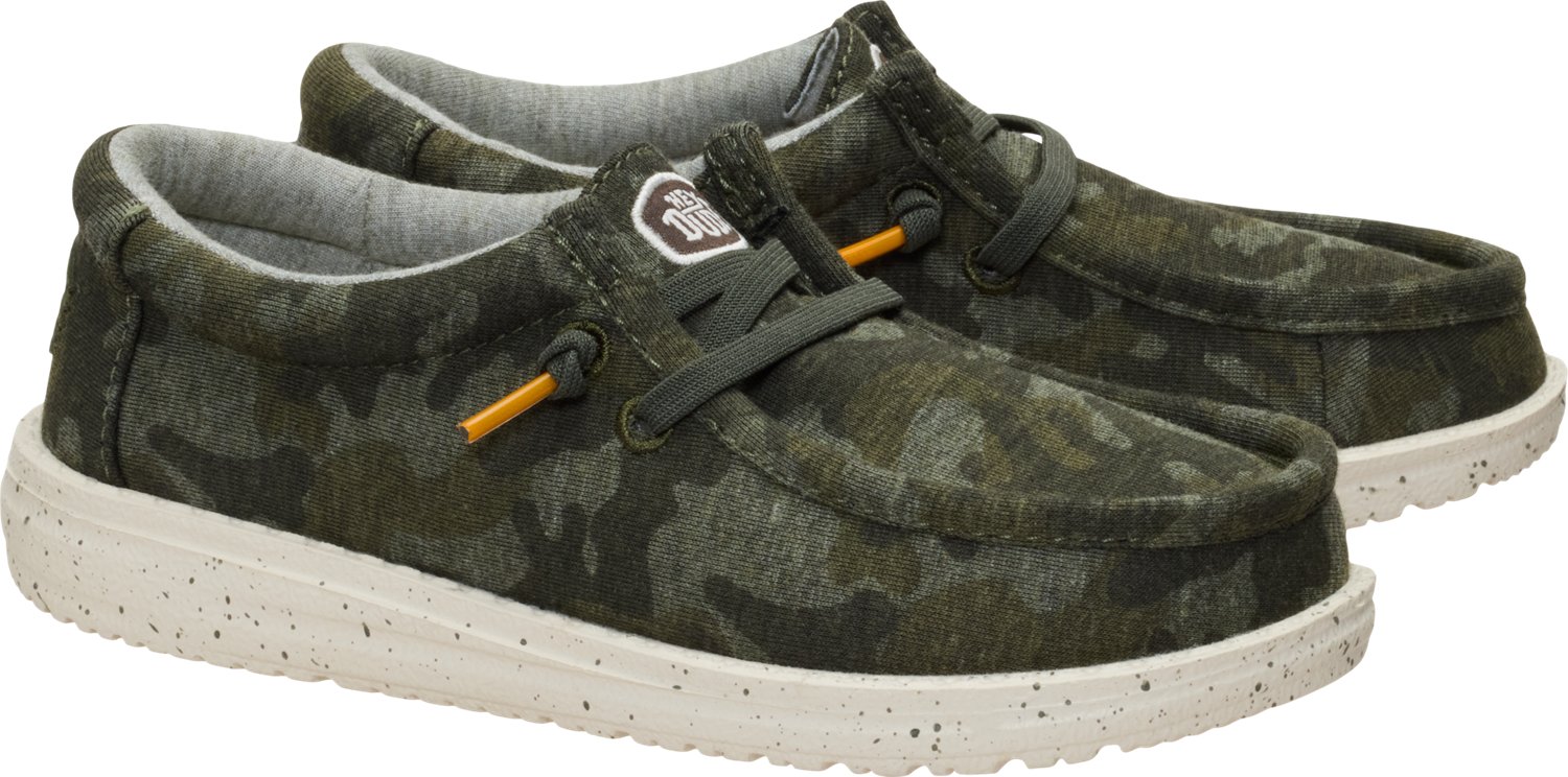 HEYDUDE Kids' Wally Stretch Jersey Camo Shoes - view number 4