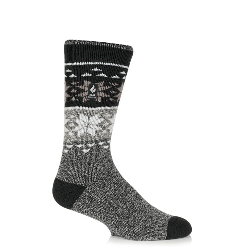 Heat Holders Lite Svenson Fairisle Crew Socks for Men - Dark Grey