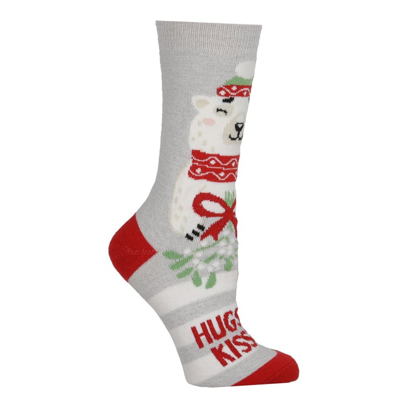 Heat Holders Ultra Lite Ellen Festive Gingerbread Crew Socks - Silver Grey